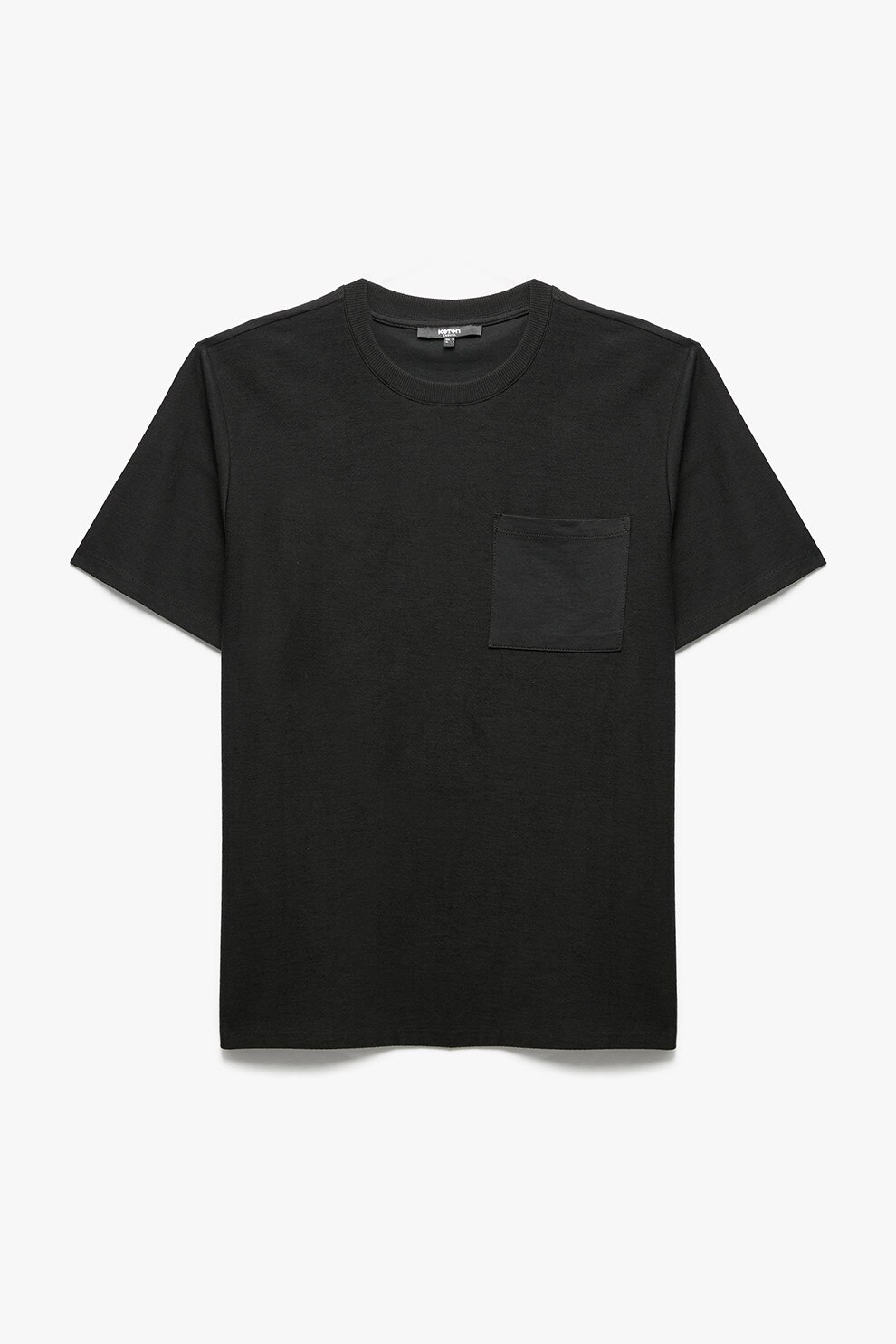 KOTON, Tricou de bumbac cu buzunar pe piept, Maro inchis, M