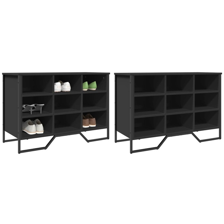 Pantofar, negru, 90x38x61, 5 cm, lemn prelucrat