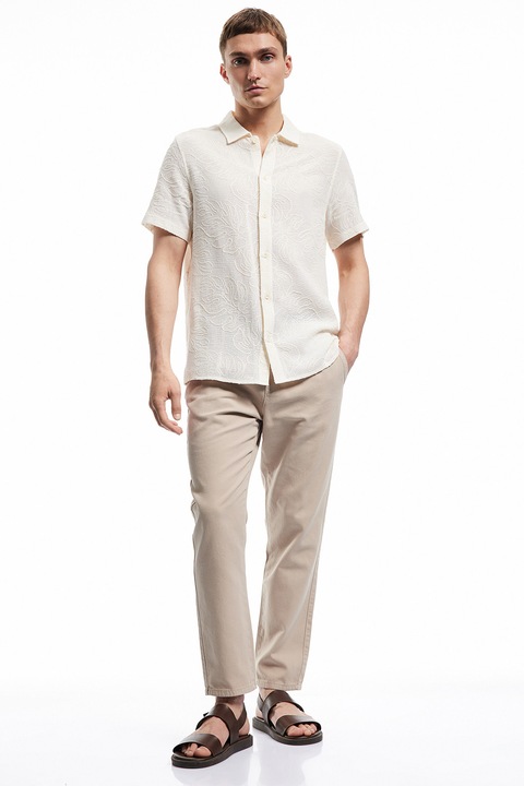 KOTON, Pantaloni conici de bumbac cu buzunare laterale, Bej