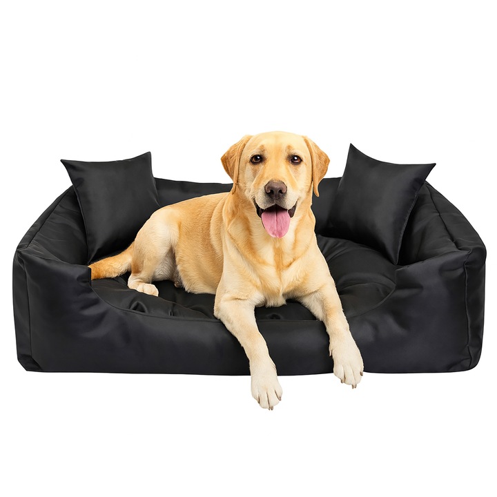 Pat pentru caine Edanti, Impermeabil, Negru, 75x65cm