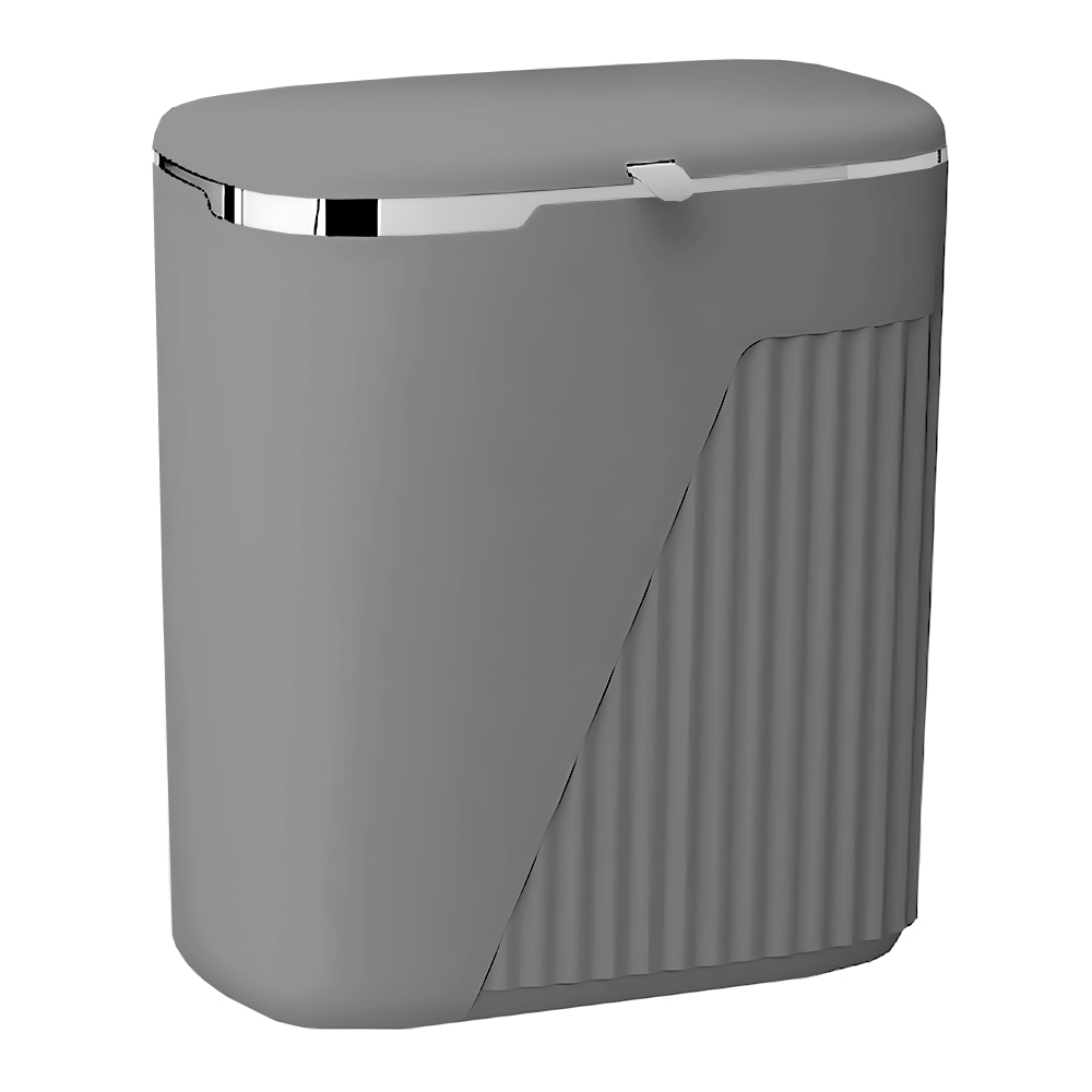 Cos de Gunoi Suspendat Teno, design modern, capac retractabil, gri, 9 L