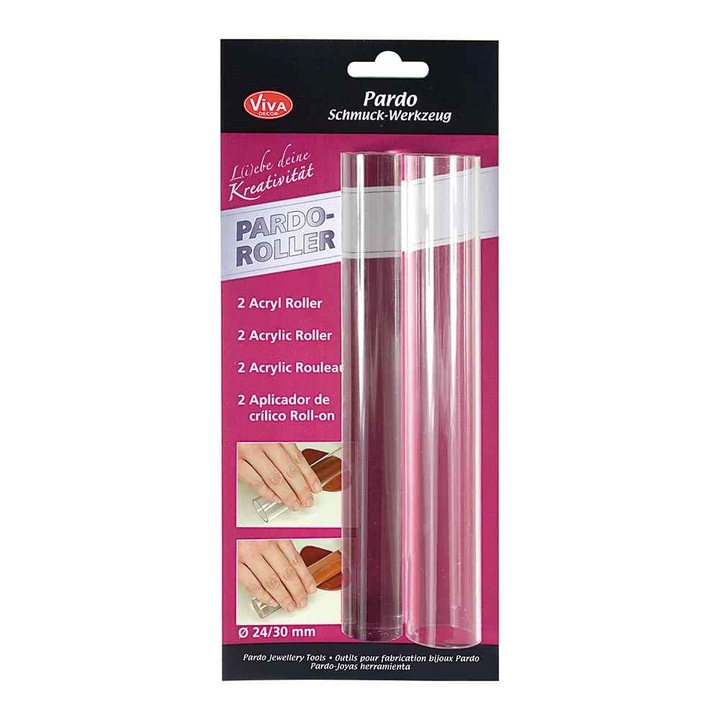 Set 2 rollere acrilice 20cm, pentru modelaj, VIVA DECOR