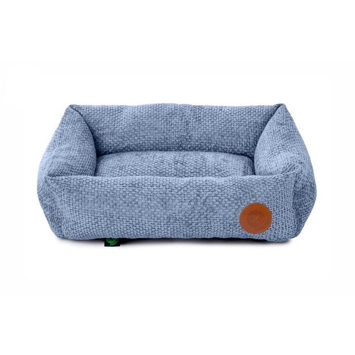 Patut Yuta pentru Caini, Material Moale, Albastru, Culcus Caine Mic, JK Animals - S 50x35x16h cm, Antiderapant, Pufos si Confortabil