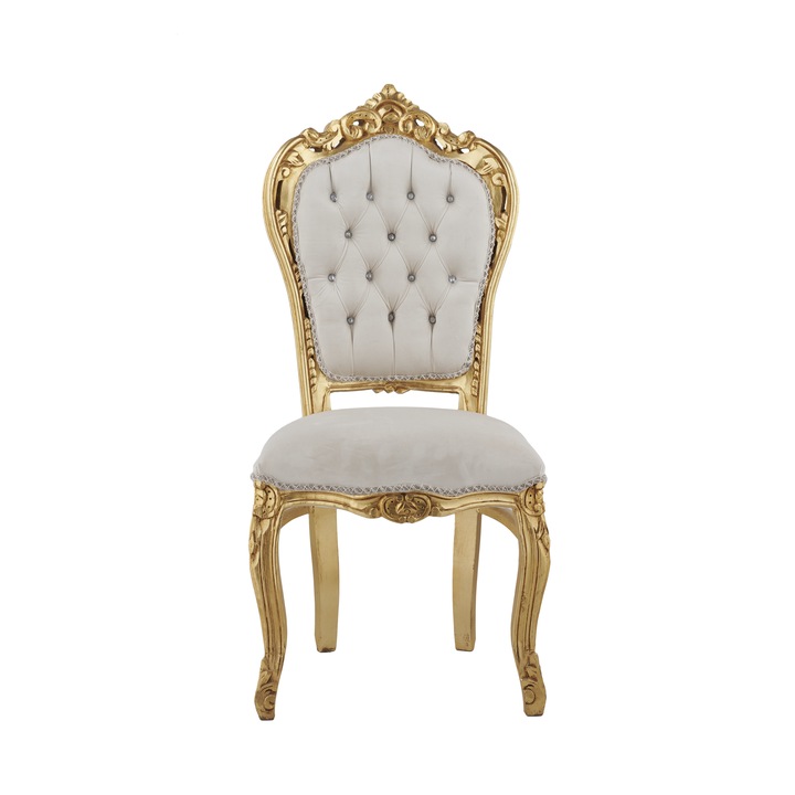 Scaun baroc din lemn masiv, ITALUX, tapitat cu catifea, inaltime 108cm