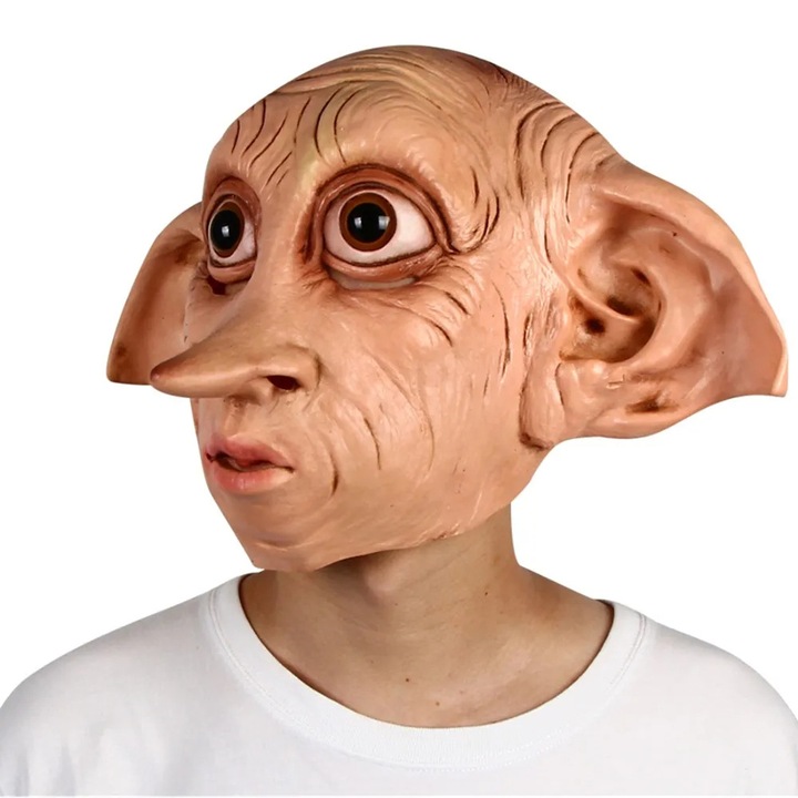 Masca amuzanta de Halloween -- Masca de latex cu elf Dobby, din Harry Potter, pentru cosplay