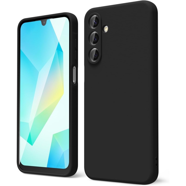 Калъф за Samsung Galaxy A17 Daden® мек силикон, ултра тънък, подобрена защита, микрофибърна вътрешна част, черен