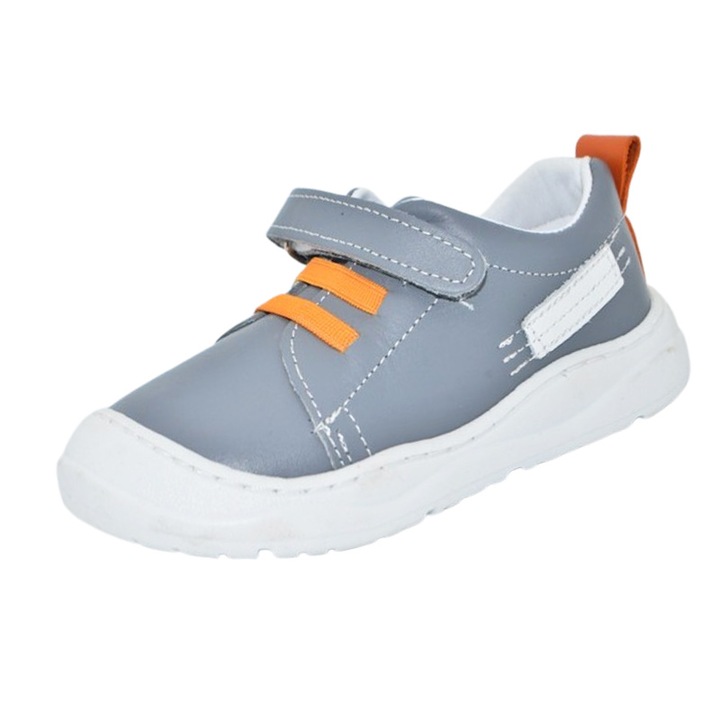 Pantofi ortopedici din piele, cu talpa flexibila, pentru baieti Small Foot, SB10A, Gri 121361