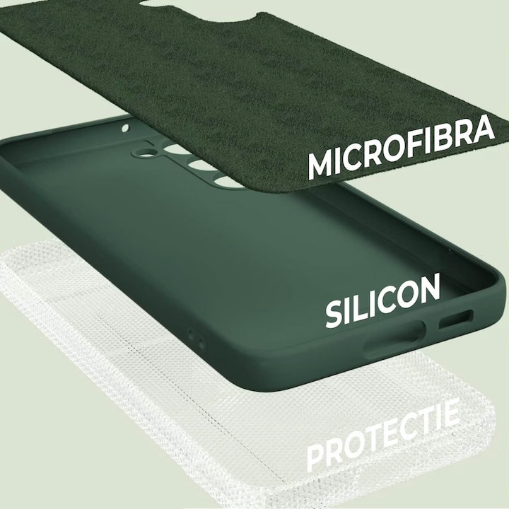 Husa pentru Samsung Galaxy A17 Daden® Silicon Soft, Ultra Slim, Protectie sporita, Interior de microfibra, Verde inchis