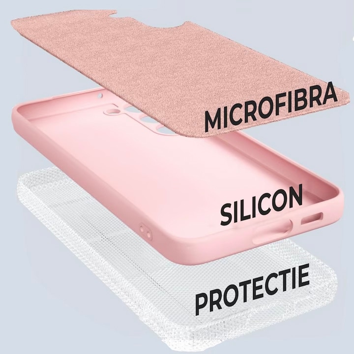 Husa pentru Samsung Galaxy A17 Daden® Silicon Soft, Ultra Slim, Protectie sporita, Interior de microfibra, Roz