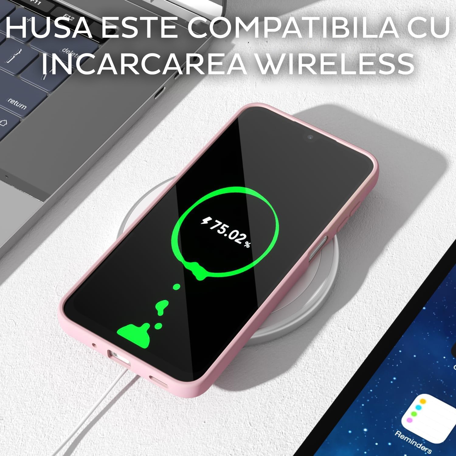 Husa pentru Samsung Galaxy A17 Daden® Silicon Soft, Ultra Slim, Protectie sporita, Interior de microfibra, Roz