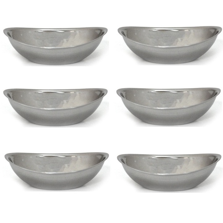 Set 6 boluri inox oval RAKI 10, 5x7, 5xh3cm