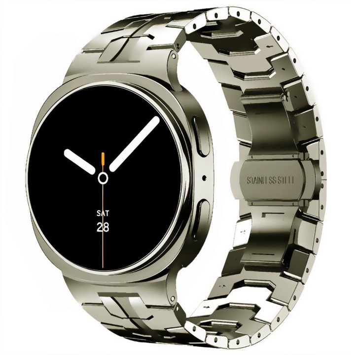 HUANLONG fém szíj Samsung Galaxy Watch 8 40x44mm-hez, rozsdamentes acél, titán