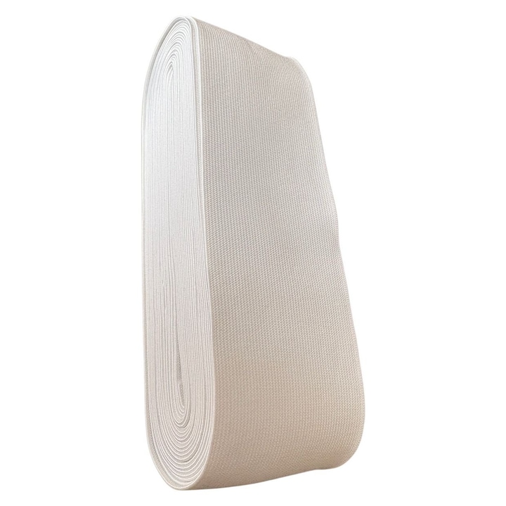 Бяла здрава еластична жартиера тип жартиера, ширина 70 мм – на линеен метър