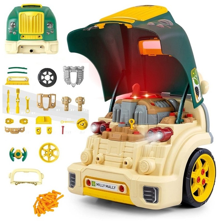 N-GINE – motor auto demontabil, jucarie educativa STEM (3+), Milly Mally, Green