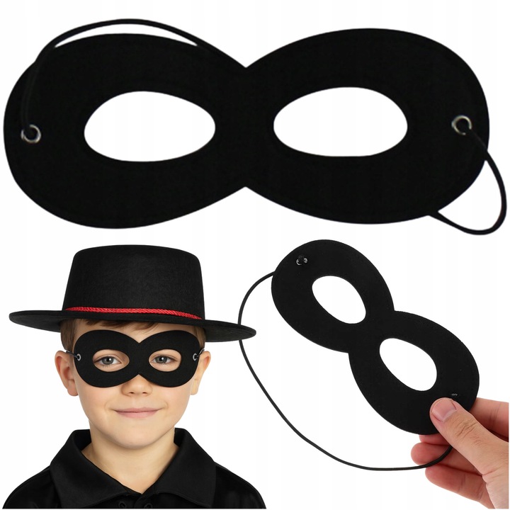 Masca Pentru Ochi Cu Elastic, Korbi, 17x7.5 cm, Culoare Neagra, Elastic Flexibil, Usoara Si Confortabila, Design Universal, Negru