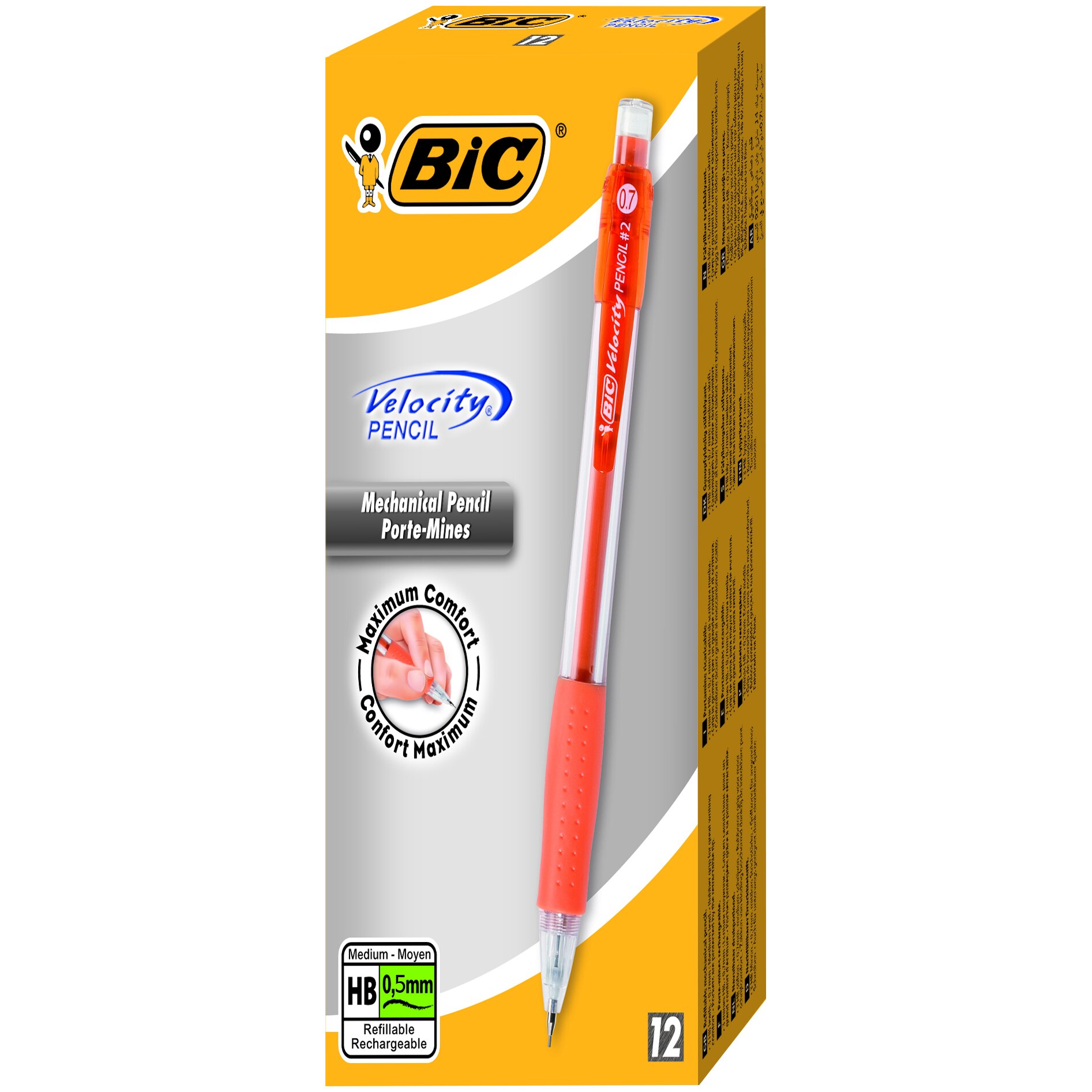 Creion mecanic Bic Velocity 0.5 mm, 12 buc/cutie