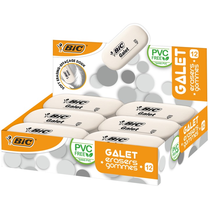 Radiera Bic Galet, 12 bucati