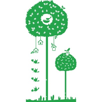 Copacel cu pasari - Sticker Decorativ - Verde - 150 x 76 cm Copacel cu pasari - Sticker Decorativ - Verde - 150 x 76 cm