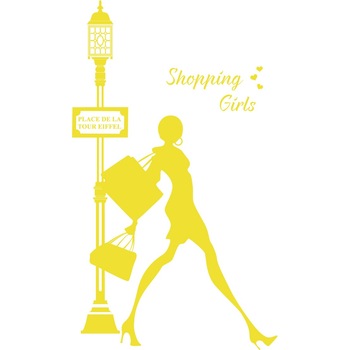 Shopping girls - Sticker Decorativ - Lemon - 117 x 200 cm Shopping girls - Sticker Decorativ - Lemon - 117 x 200 cm