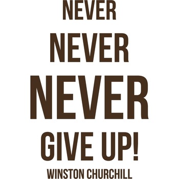 Never Give Up! - Sticker Decorativ - Choco - 119 x 180 cm Never Give Up! - Sticker Decorativ - Choco - 119 x 180 cm