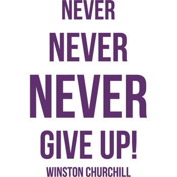 Never Give Up! - Sticker Decorativ - Indigo - 119 x 180 cm Never Give Up! - Sticker Decorativ - Indigo - 119 x 180 cm