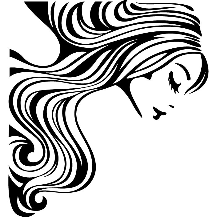 Femeia mandra - Sticker Decorativ - Negru - 129 x 119 cm