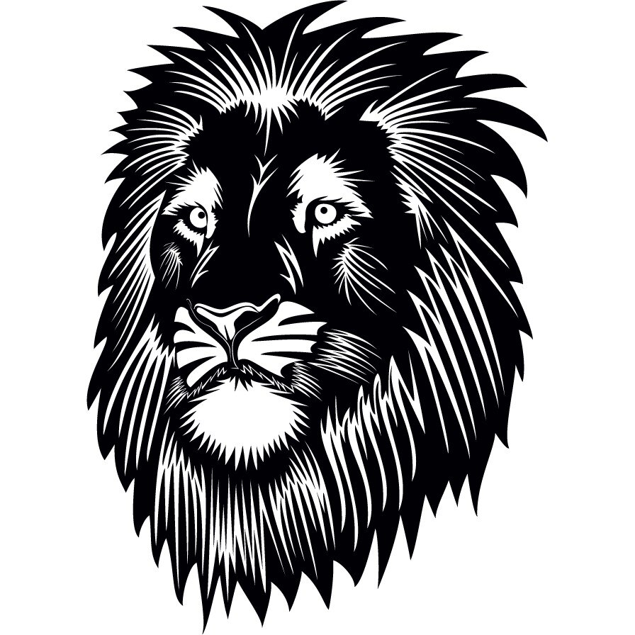 Leul - Sticker Decorativ - Negru - 110 x 151 cm