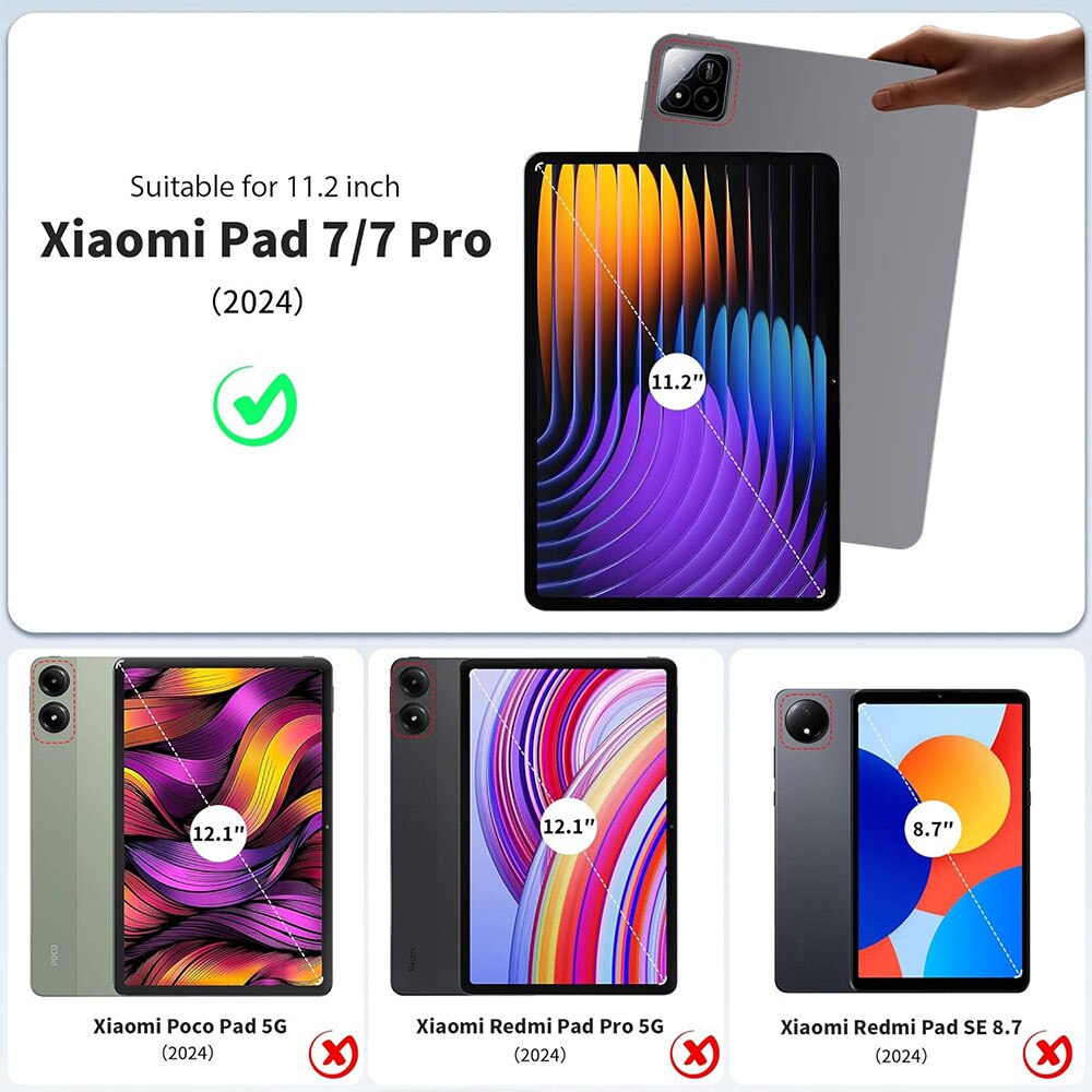Husa tableta Omelivon pentru Xiaomi Pad 7 / Xiaomi Pad 7 Pro, auto sleep/wake, rosu, 11.2"
