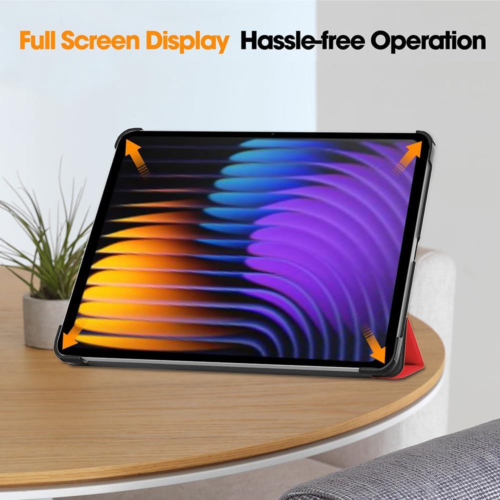 Husa tableta Omelivon pentru Xiaomi Pad 7 / Xiaomi Pad 7 Pro, auto sleep/wake, rosu, 11.2"