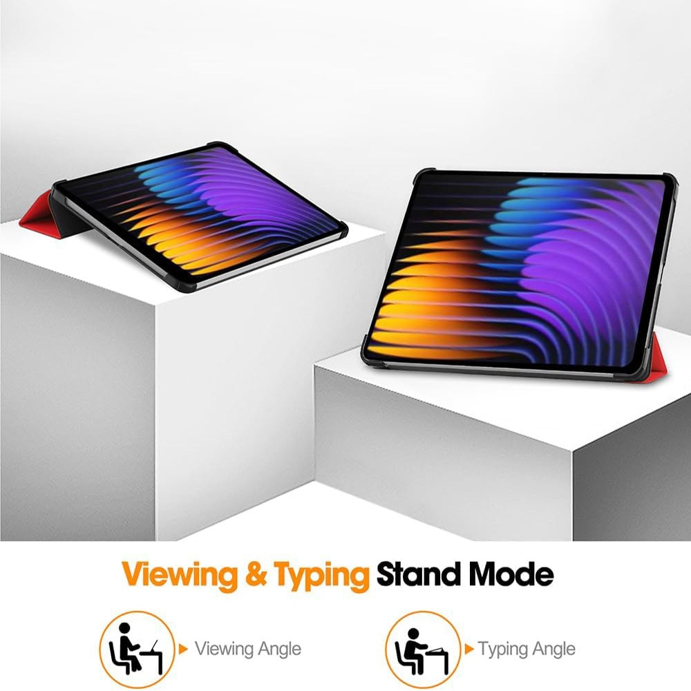 Husa tableta Omelivon pentru Xiaomi Pad 7 / Xiaomi Pad 7 Pro, auto sleep/wake, rosu, 11.2"