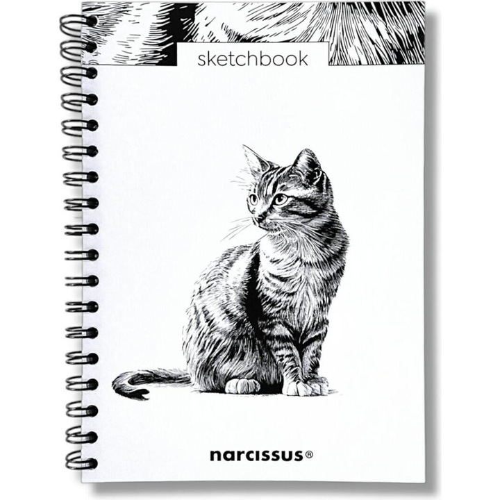 Caiet de schite B5 Narcissus, 60 de pagini, cu spirala si perforatie