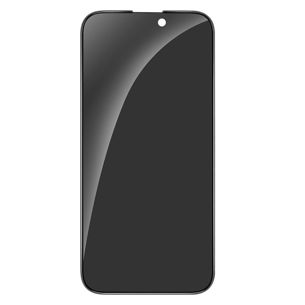Folie pentru iPhone 16, 2.5D 2X Reinforced Privacy Screen Protector, R37, Sticla securizata, Black