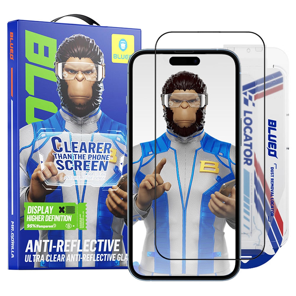Folie protectie telefon Blueo, anti-reflexie, neagră, pentru iPhone 15 / 16