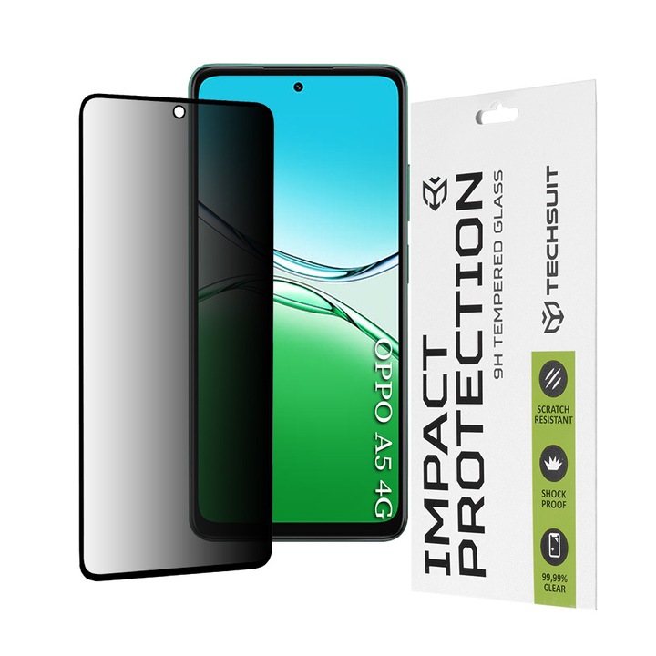 Folie pentru Oppo A5 4G - Techsuit 111D Privacy FullA Glue - Black