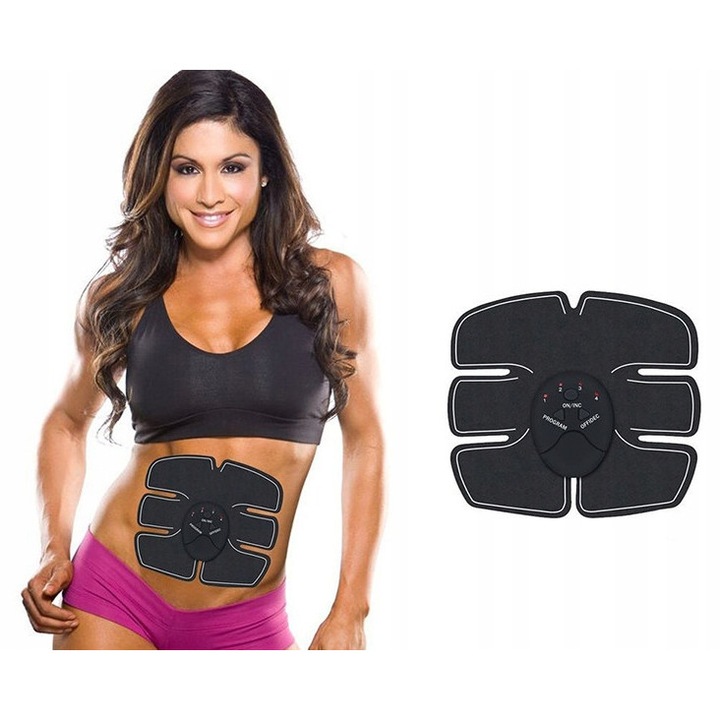 Electrostimulator abdominal EMS pentru tonifierea muschilor si arderea grasimilor, 6 programe, intensitate reglabila, eliminare celulita si imbunatatire fermitate piele