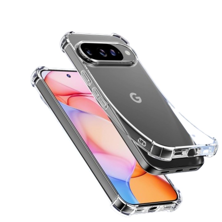 Google Pixel 10 / 10 Pro telefontok, ütésálló, átlátszó szilikon, BzStore