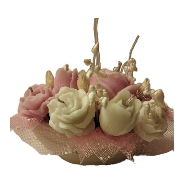 Lumanare din ceara de albine, parfum floral, 550 g