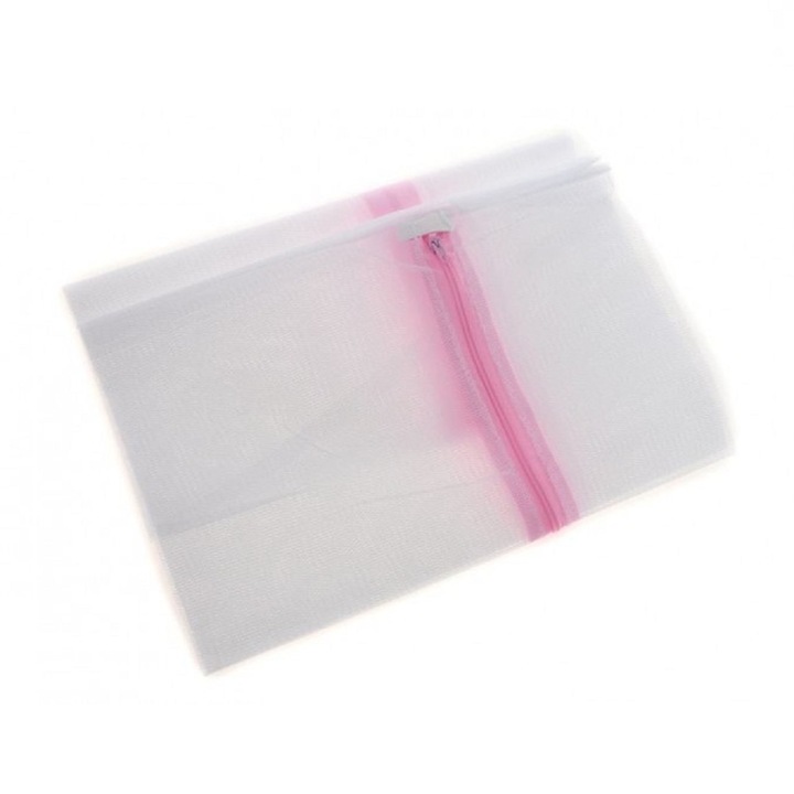 Sac spalat rufe delicate, 50x60 cm, 6 bucati, alb