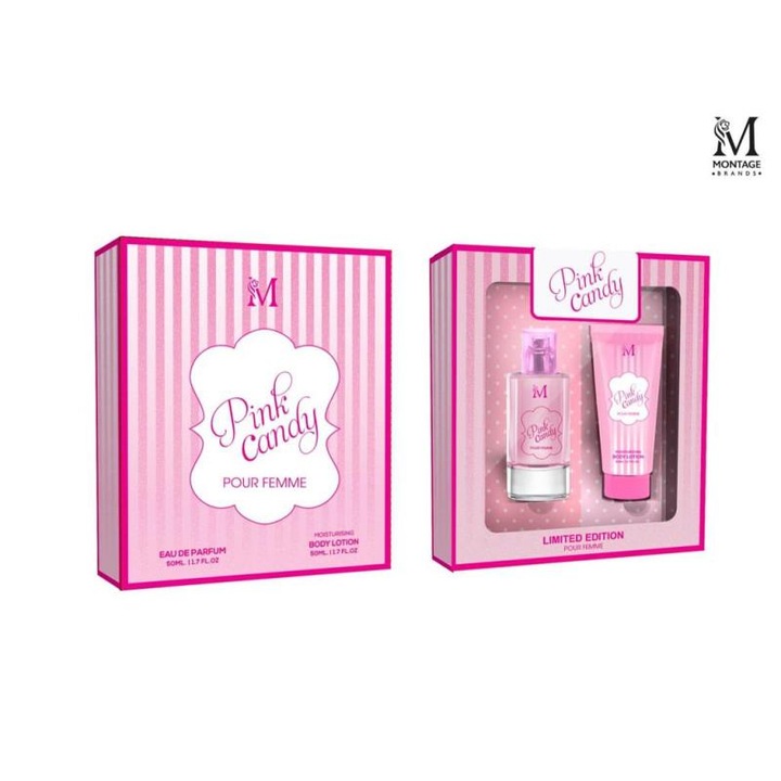 Set Pink Candy, Femei, Parfum 50 ml+ Lotiune de corp 50 ml - Montage Brands