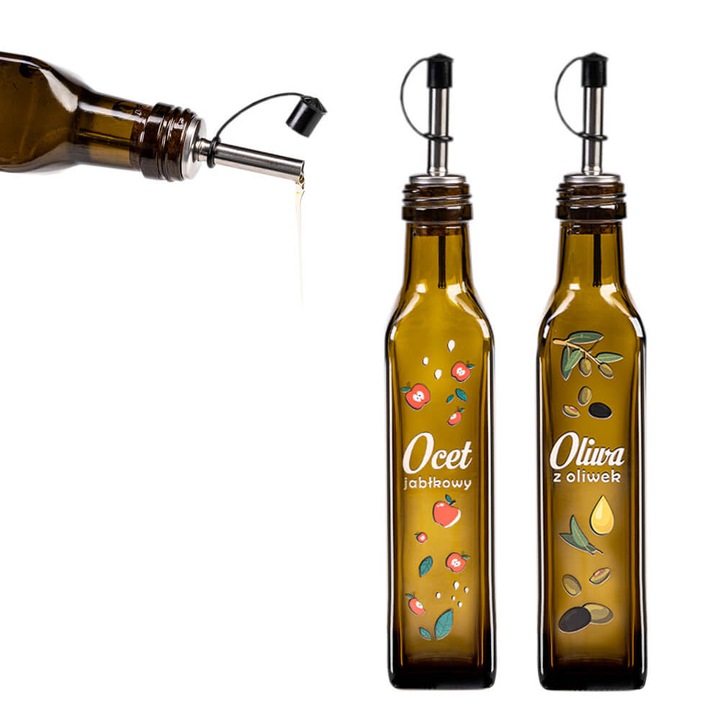 Бутилка за олио, Мараска, 250 мл, с метална запушалка за алкохол