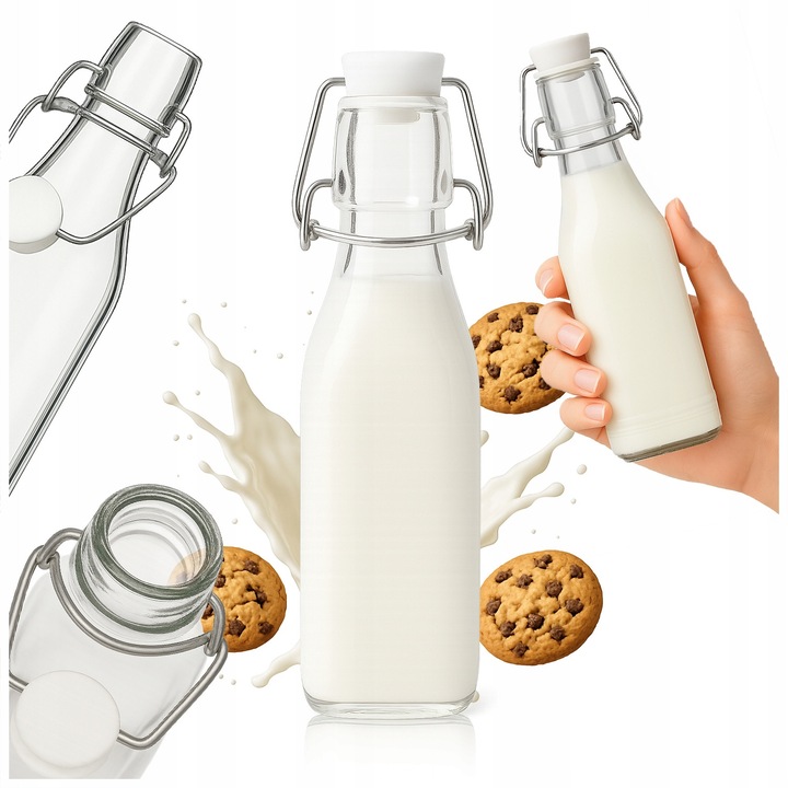 Бутилка 250 мл, квадратна, механична коркова запушалка, дебелина на стъклото