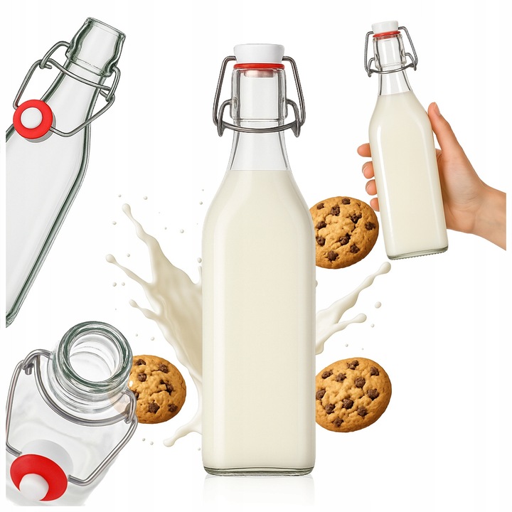 Бутилка, квадратна, 500 мл, с механична запушалка