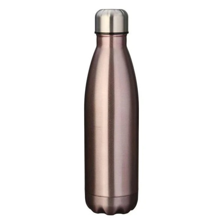Sticla apa inox 500ml izoterma roz auriu 27x7cm