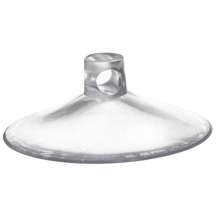 Suport Ventuza, Orion, 4.5 cm, Ventuza Puternica Cu Orificiu Pentru Suspendare, Fabricata Dintr-Un Material Usor Si Rezistent, Usor De Montat, Transparenta
