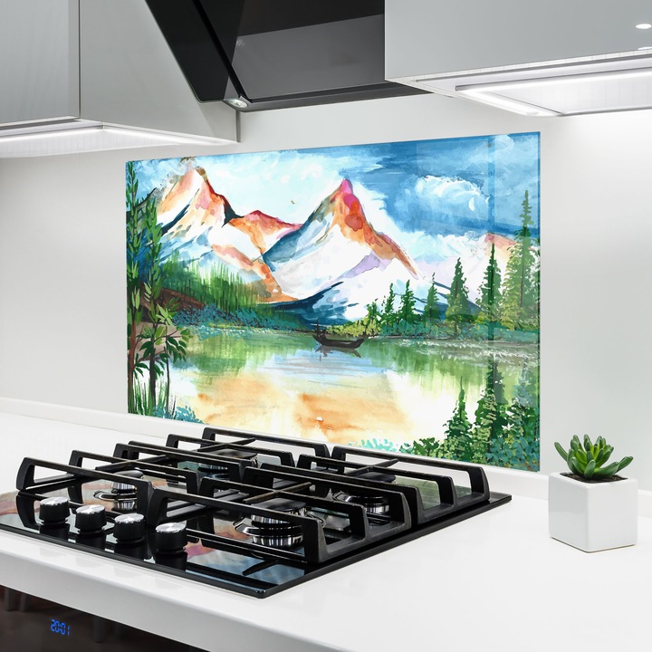 ARTHUB, Konyhai üveg hátfal 60x100 cm, 4 mm edzett, Védő gáz­tűzhely, Fröccsenésgátló, Hőálló, tájképek, nyár, Summer Trip View 01