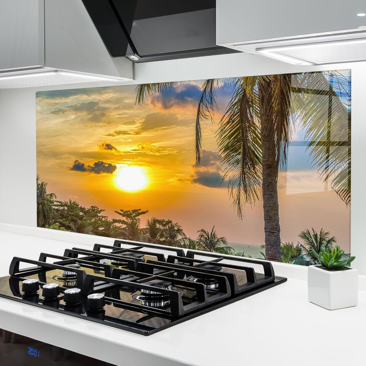 ARTHUB, Konyhai üveg hátfal 60x120 cm, 4 mm edzett, Védő gáz­tűzhely, Fröccsenésgátló, Hőálló, tájképek, nyár, Summer View