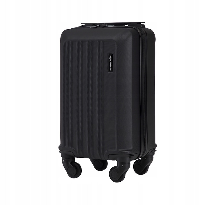 Troler WINGS HARRIER ABS Negru, 40x25x20 cm, roți detașabile, mână telescopică