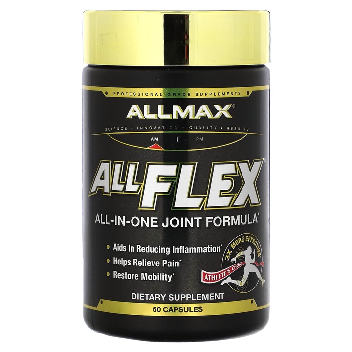 Supliment alimentar, AllMax, AllFlex, formula pentru articulatii, 60 capsule, 3x eficient, ingrediente pure