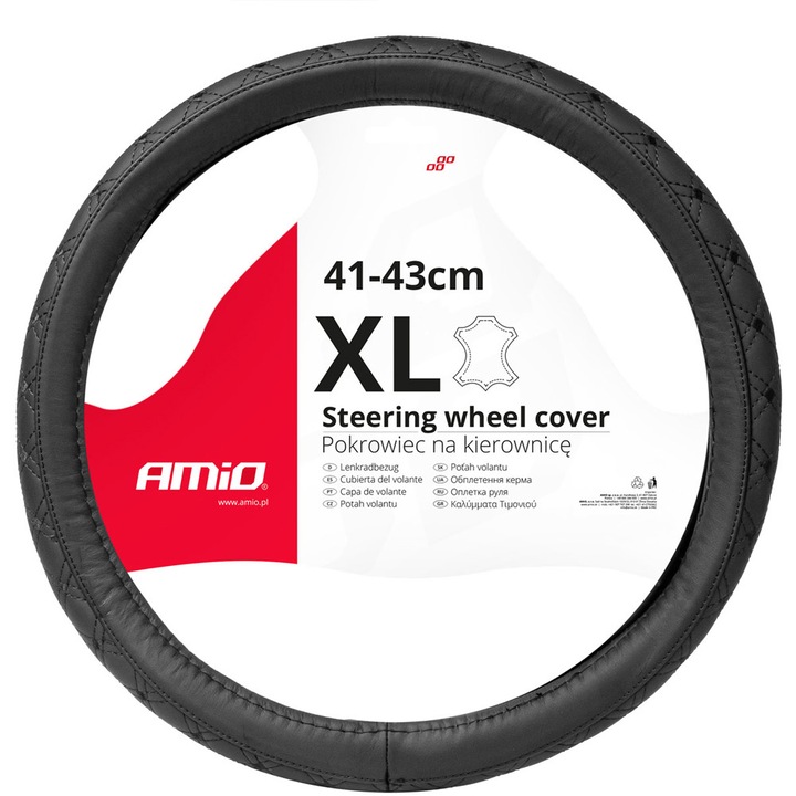 Husa auto AMIO SWC-51-CHL, 41x43cm, neagra cu dungi mauve, set 1 buc.