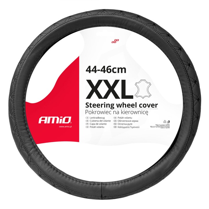 Husa auto, AMIO, KALYMMA TIMONIOU, 44-46cm, neagra cu dungi mauve, set 1 tema